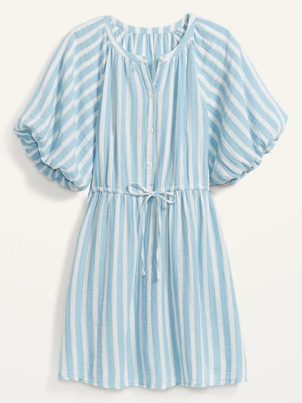 NWT Old Navy | Gauze 100% Cotton Striped Dress Blue White Women's Size XL